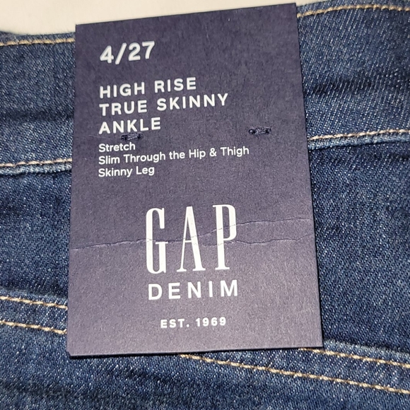 Gap Denim High Rise True Skinny Ankle Size 4/27 - Picture 2 of 6